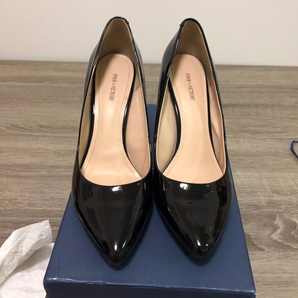 Black Paten Leather Wedge